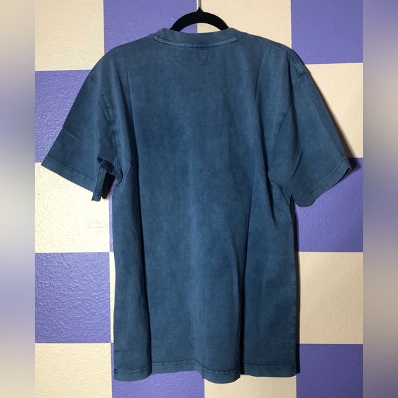 NWT Market Puff Print Smiley Keep On Smiling Washed Blue Tee - Size M - Picture 2 of 5